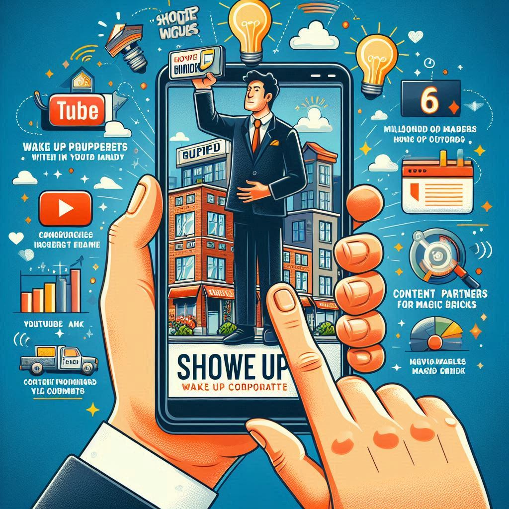 Show up corporate guide with a mobile in hand up wake up property within the mobile I'm surrounded b Show up corporate guide with a mobile in hand up wake up property within the mobile I'm surrounded b