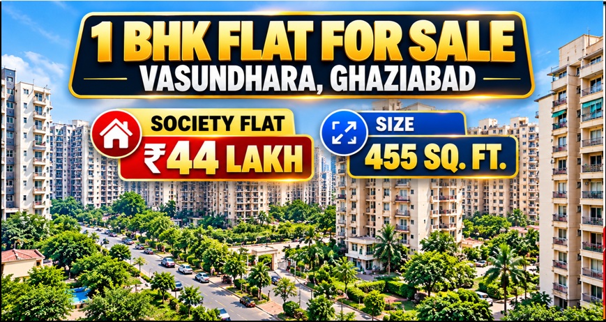 1 BHK Flat for Sale in Greenview Apartment, Vasundhara, Ghaziabad | ₹44 Lakh