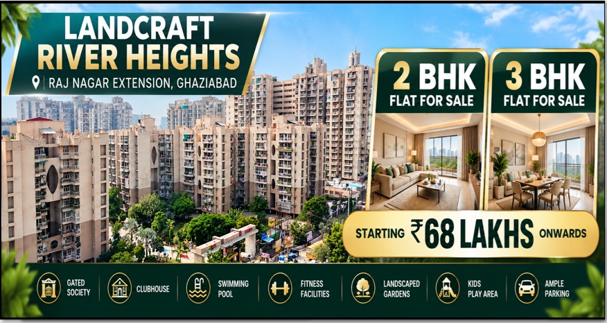 2 BHK Flat for Sale in Landcraft River Heights, Raj Nagar Extension, Ghaziabad