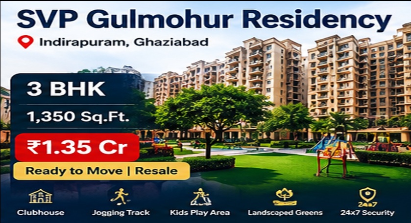 3 BHK Ready-to-Move Flat in SVP Gulmohur Residency, Indirapuram