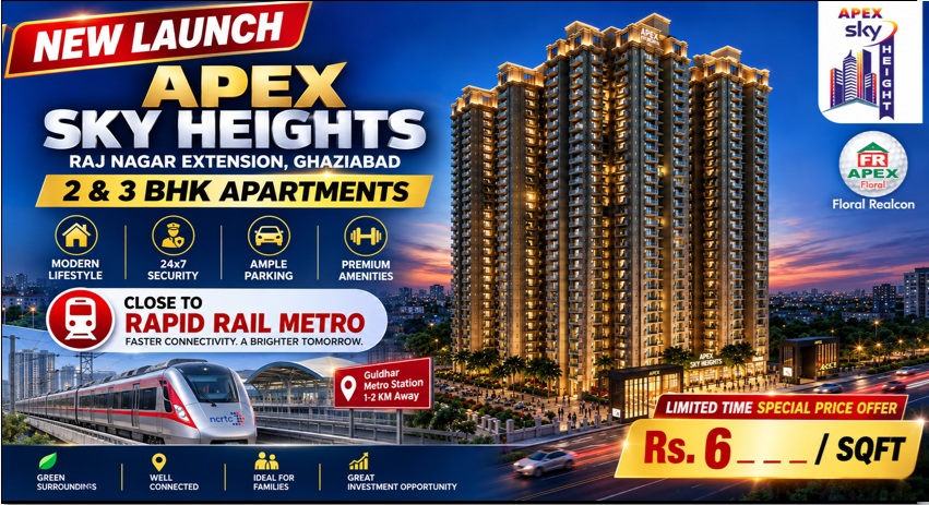 Apex Sky Heights, Raj Nagar Extension | Under Construction 2 & 3 BHK Apartments