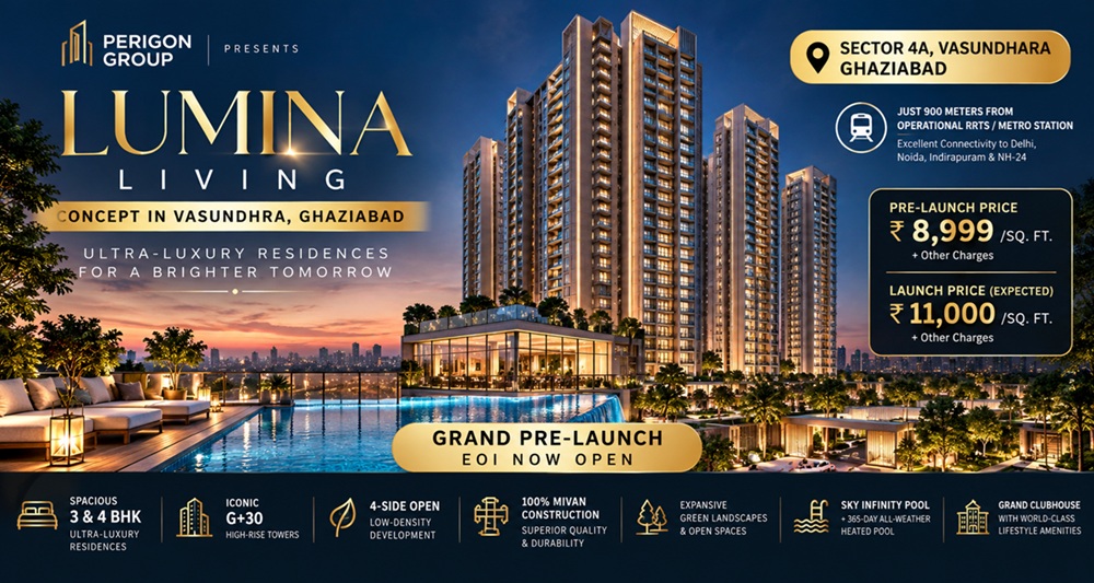 3 BHK Flat in Lumina Living, Vasundhara, Ghaziabad – 2000 to 2100 Sq. Ft.