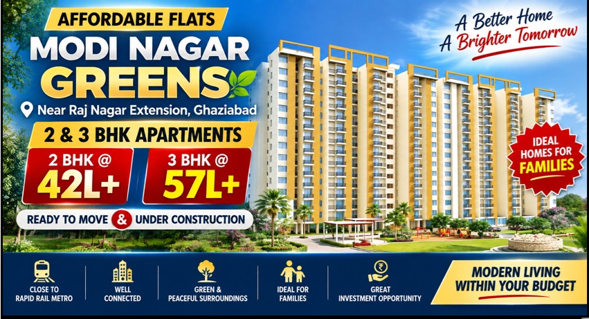 3 BHK Flat in Modi Puram Greens | 1100 Sq Ft | Delhi-Meerut Road