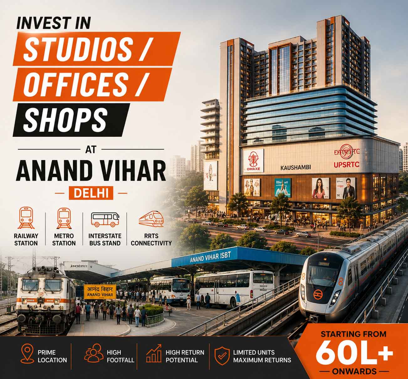Omaxe Kaushambi | Office Space, Shops & Studios Near Anand Vihar Delhi